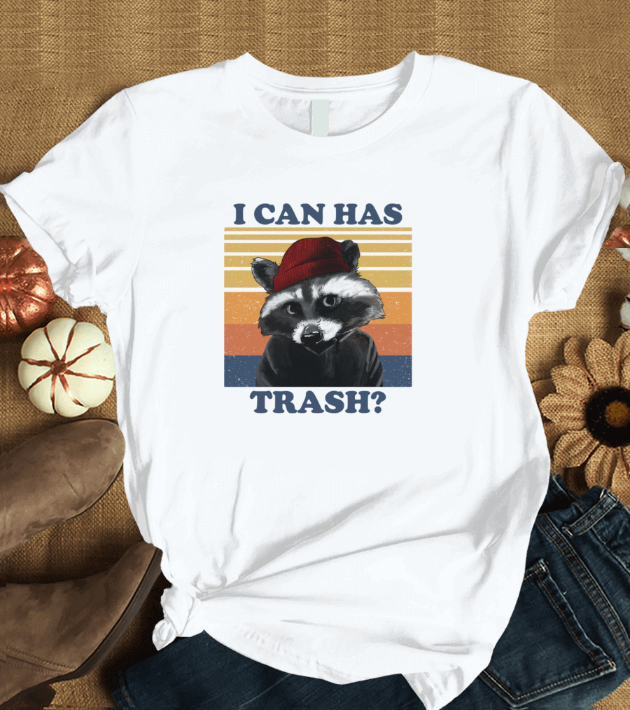 I Can Has Trash Funny Meme Cute Raccoon Vintage Hat T-Shirt