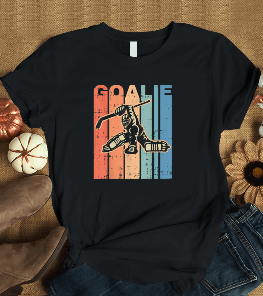 Goalie Ice Hockey Vintage Retro Sports Love T-Shirt