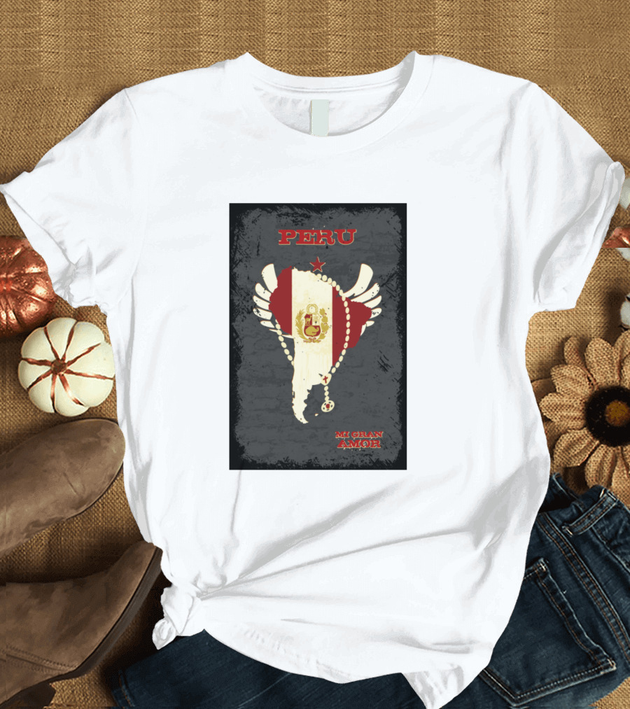 Peru Mi Gran Amor Flag Map T-Shirt
