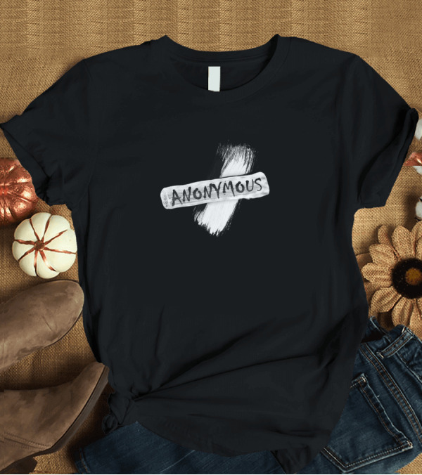 T-Shirt: Anonymous Black White Brushstroke Contrast T-Shirt Anonymous Black White Brushstroke Contrast T-Shirt
