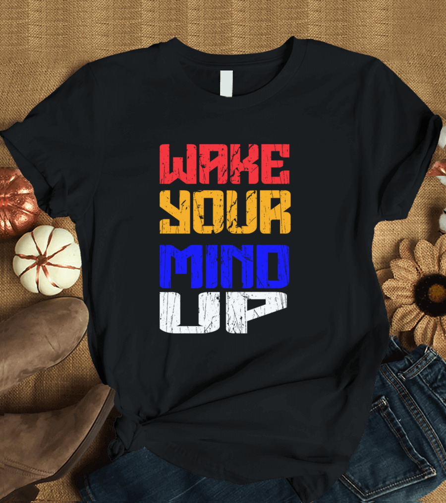 Wake Your Mind Up Color Block T-Shirt