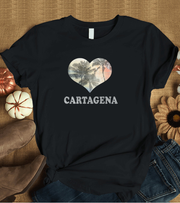 T-Shirt: Cartagena Heart Palm Tree Vacation Souvenir T-Shirt Cartagena Heart Palm Tree Vacation Souvenir T-Shirt
