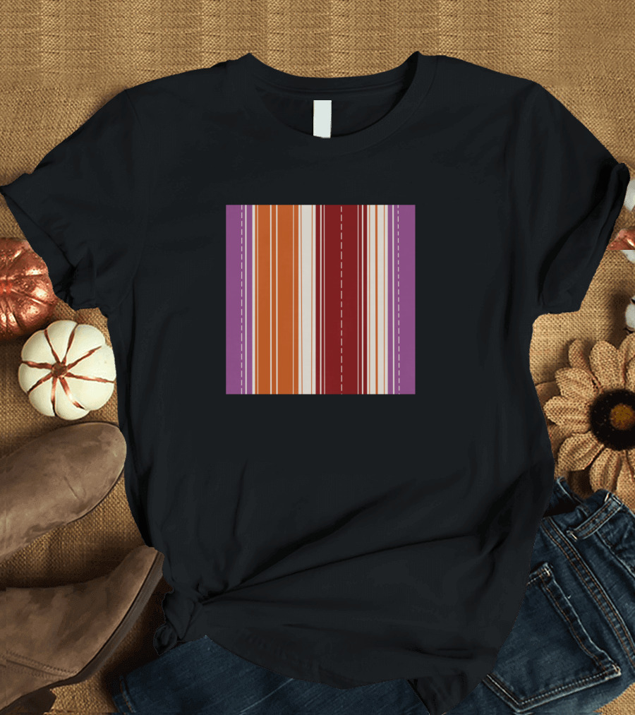 Decorative Boho Stripes Purple Orange Red T-Shirt