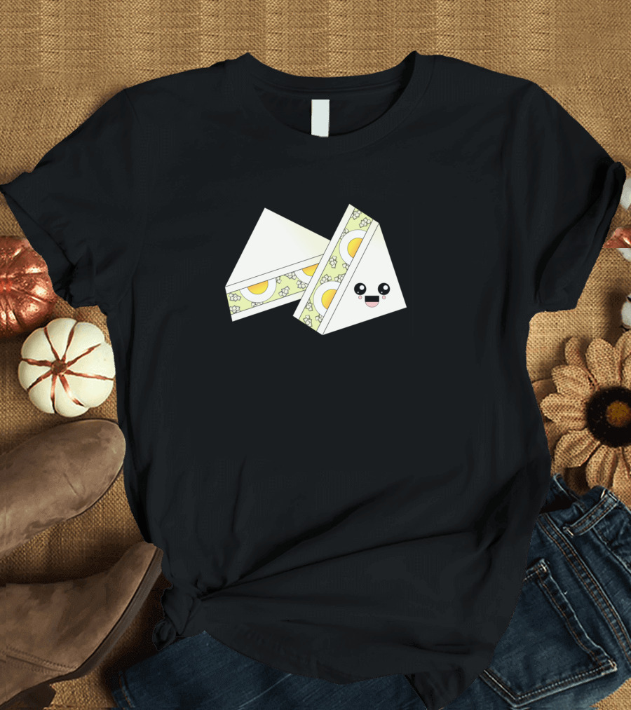 Egg Salad Sando Cute Kawaii Face Triangular Sandwich T-Shirt
