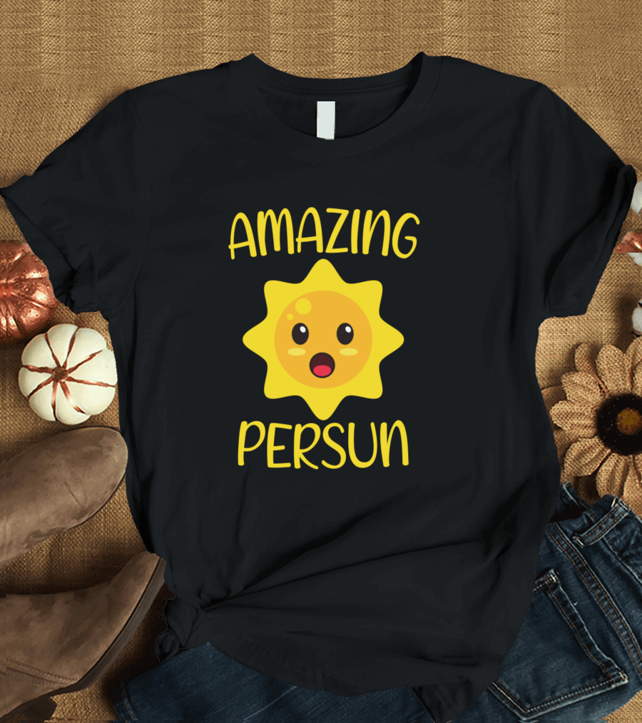 Amazing Persun Cute Kawaii Sun Face T-Shirt