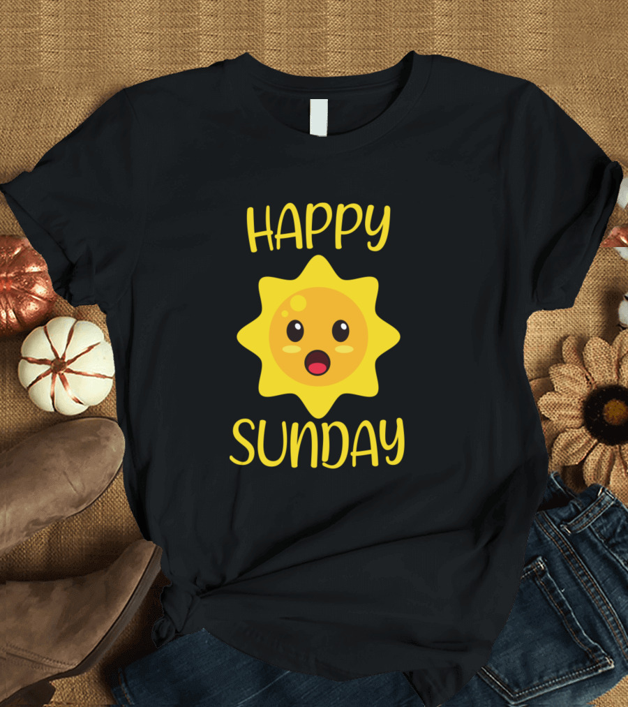 Happy Sunday Kawaii Sun Cute Face T-Shirt