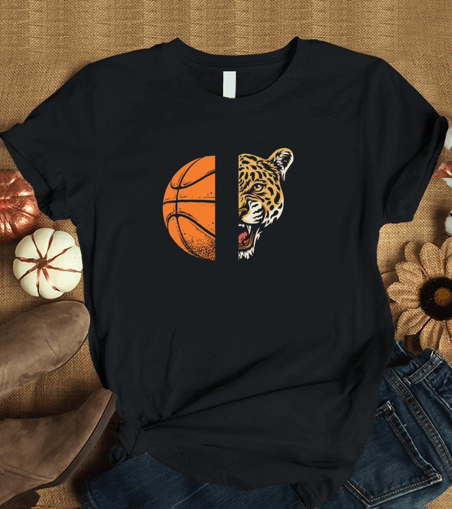 Jaguars Basketball Half Basketball Half Jaguar Face T-Shirt
