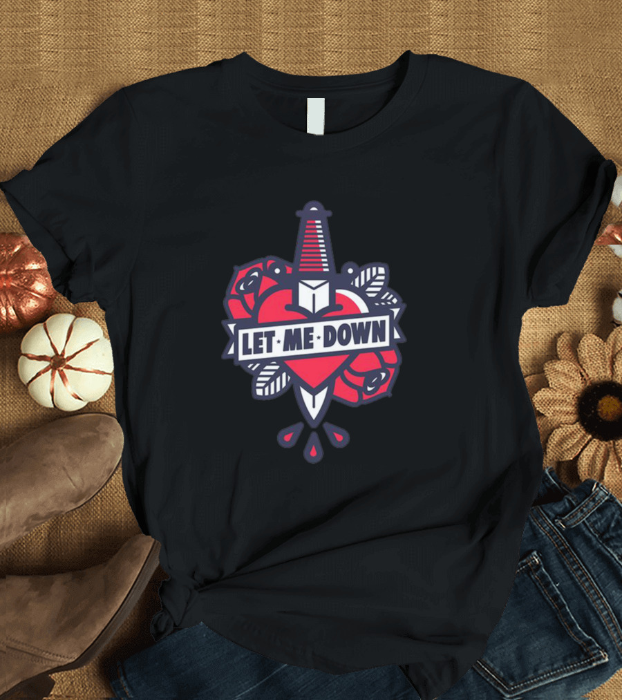 Let Me Down Heart Dagger Rose T-Shirt