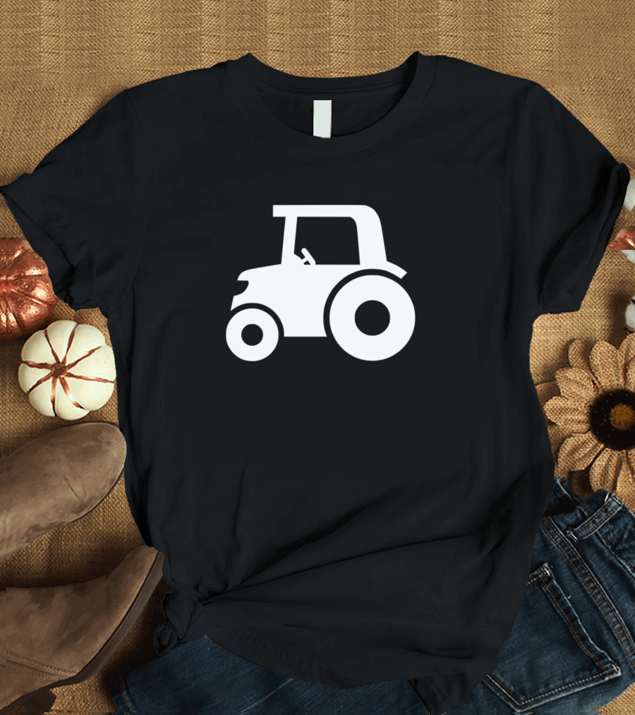 Lustiger Landwirte Bauern Bauer Traktor Silhouette In Wei Bau T-Shirt