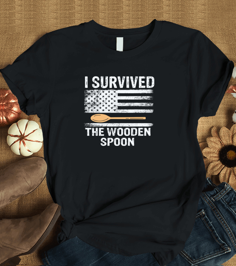I Survived The Wooden Spoon American Flag T-Shirt