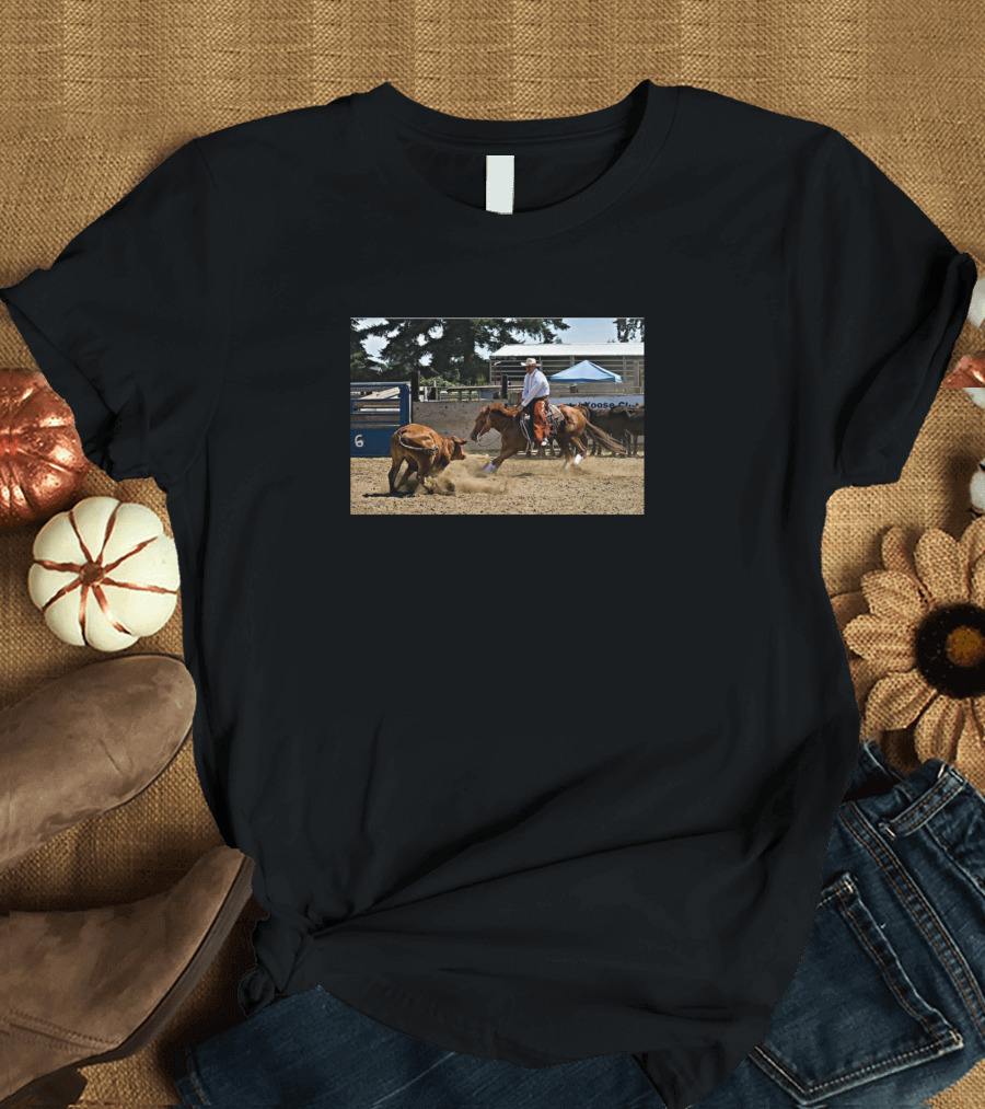 The Cuttin Horse Roping Cowboy Riding Arena Ranch Event T-Shirt