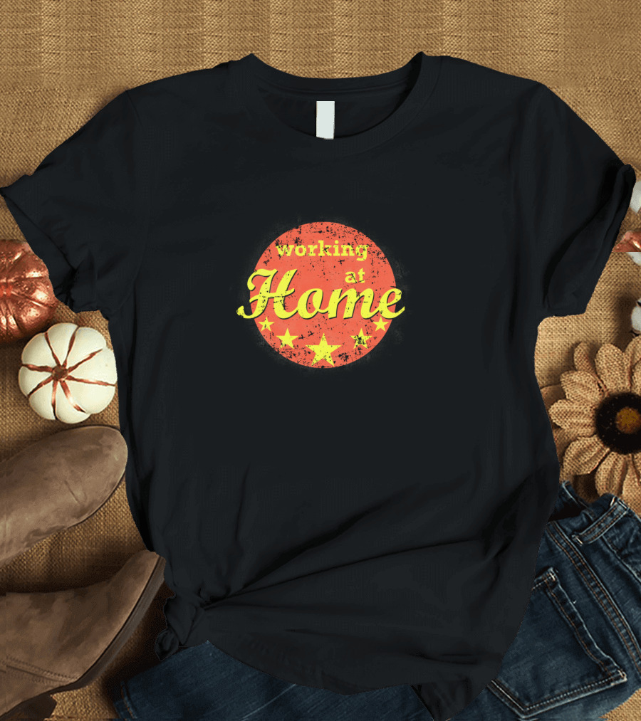 working at home vintage red circle with stars T-Shirt