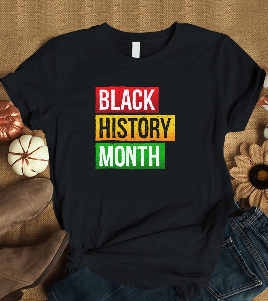 Black History Month Celebration Red Yellow Green Heritage T-Shirt