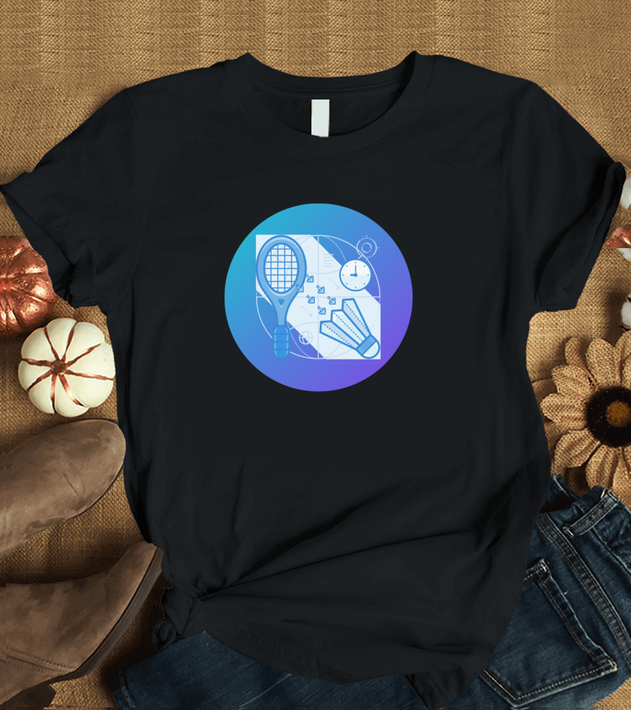 How To Serve In Badminton Racket Shuttlecock Strategy Clock Blueprint T-Shirt
