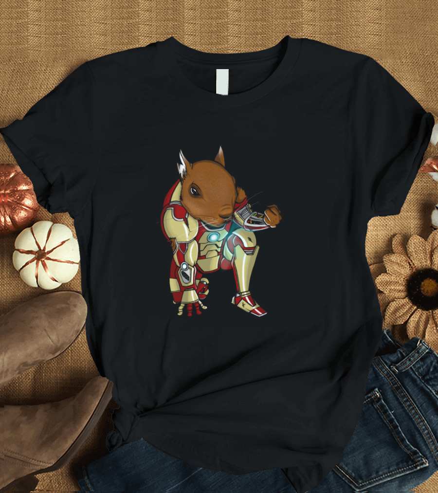 Iron Squirrel Superhero Armor Suit T-Shirt
