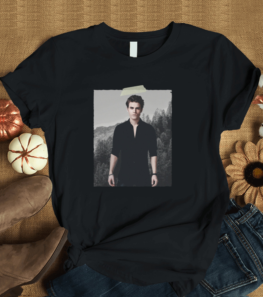 Stefan Salvatore Is Love Forest Background T-Shirt