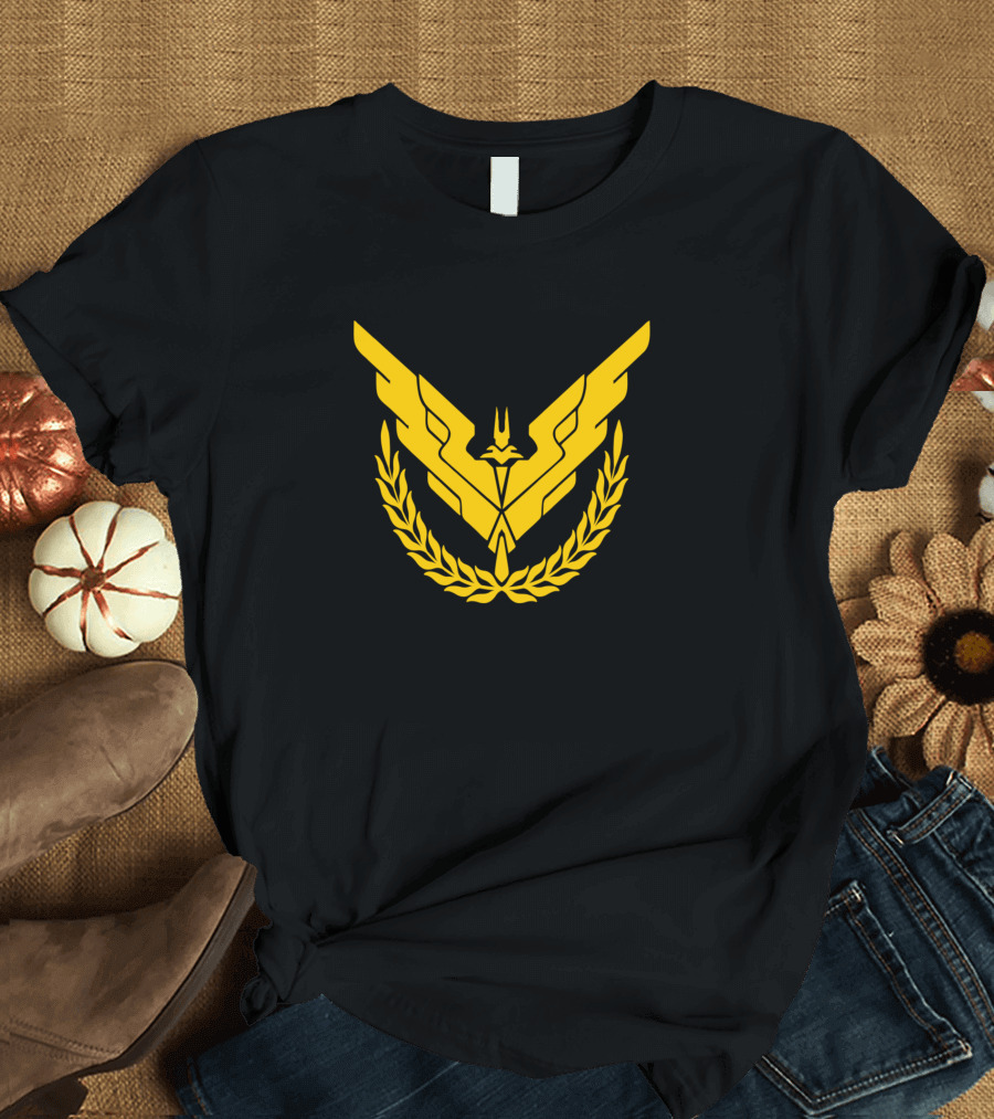 Majestic Yellow Bird Emblem with Laurel Wings T-Shirt