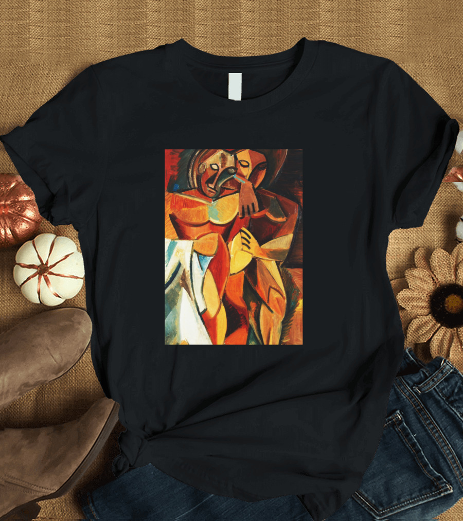 High Resolution Friendship Pablo Picasso Cubist Embrace T-Shirt