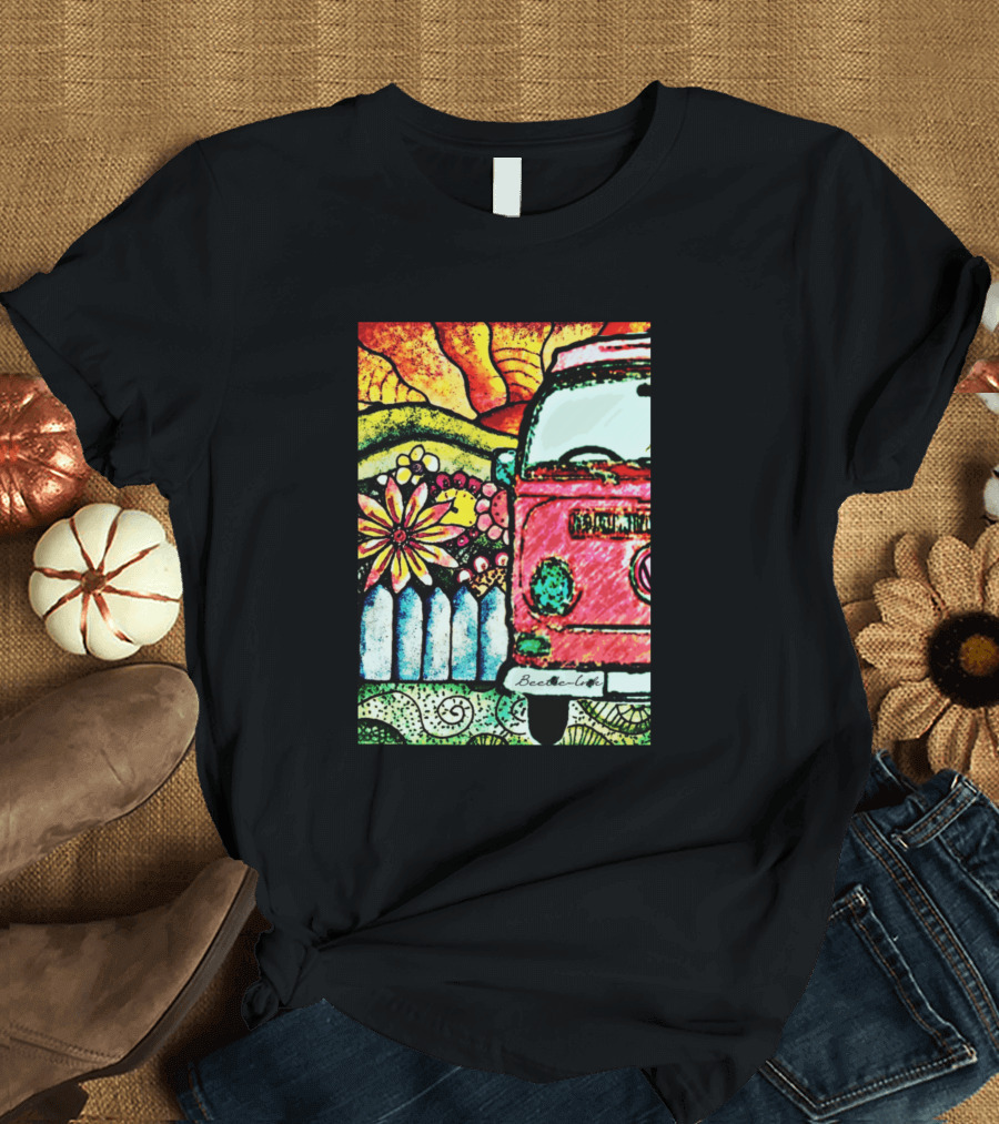 Beetle Bus Zen Garden Retro Floral Magic T-Shirt