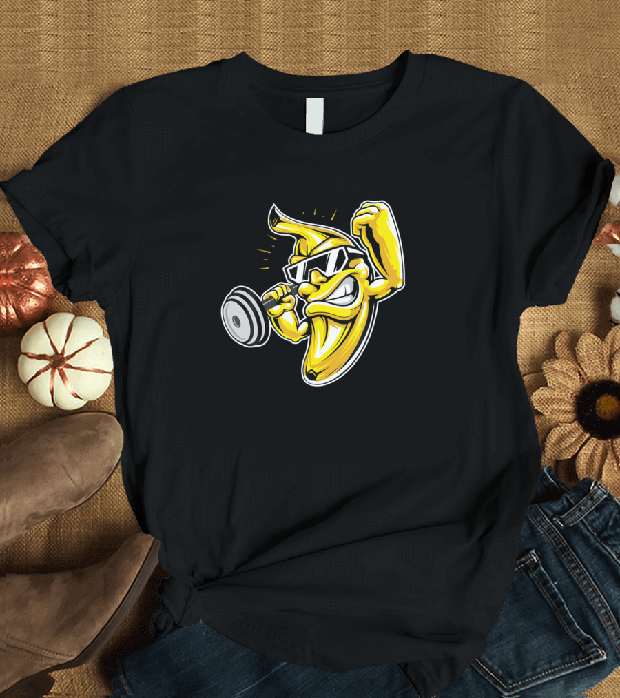 Muscular Banana Lifting Weights Bodybuilding T-Shirt