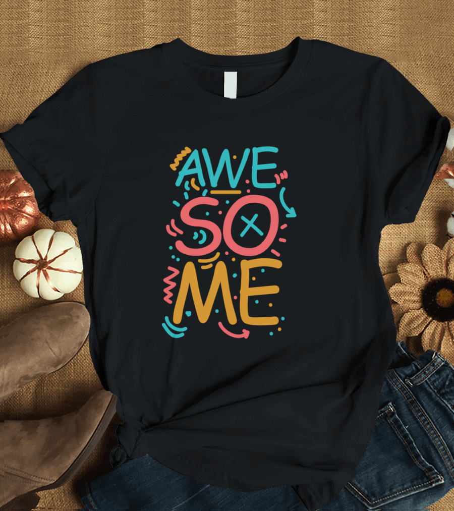 Awesome Word Colorful Doodle T-Shirt