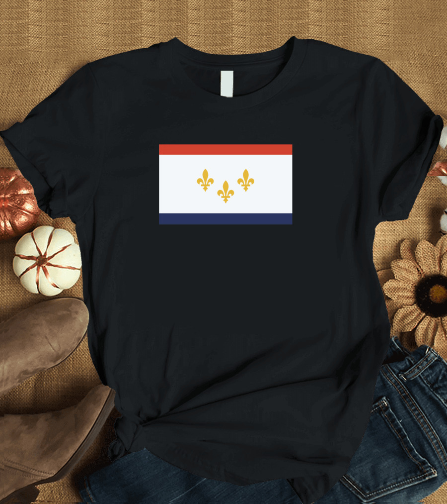 New Orleans City Flag Fleur-de-Lis Symbol T-Shirt