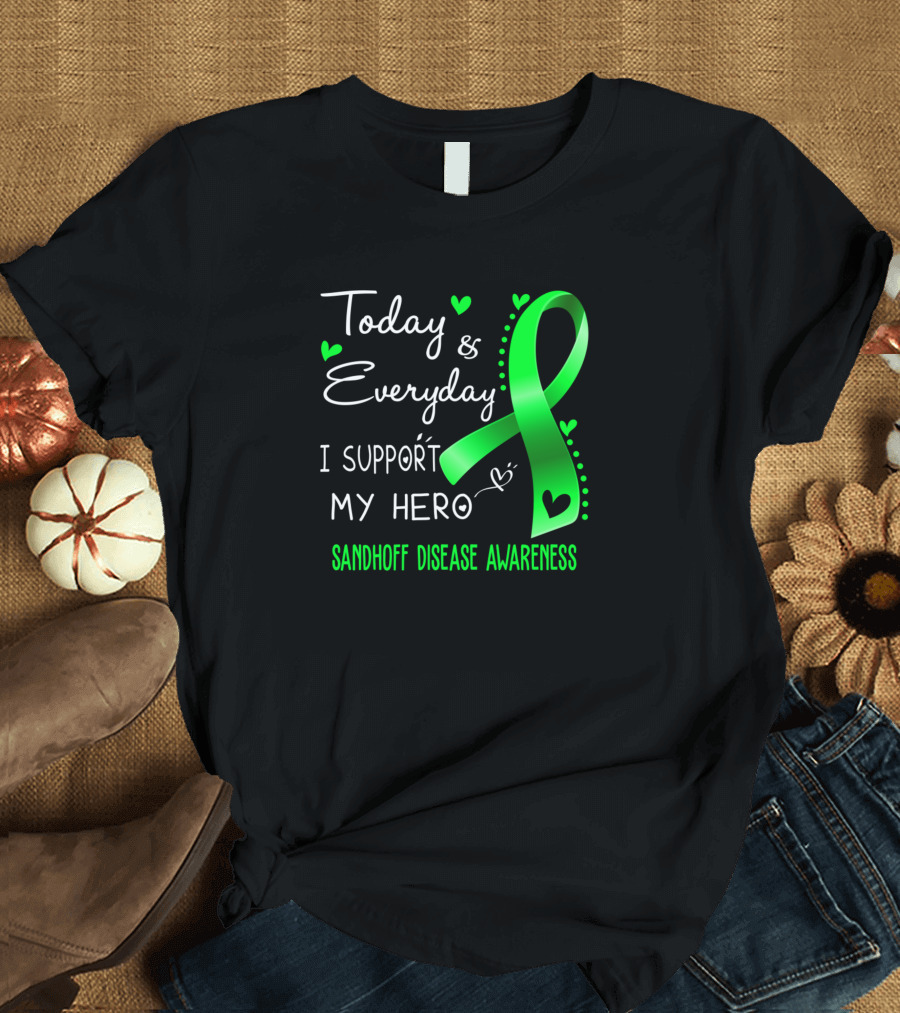Today and Everyday I Support My Hero Sandhoff Disease Awareness T-Shirt