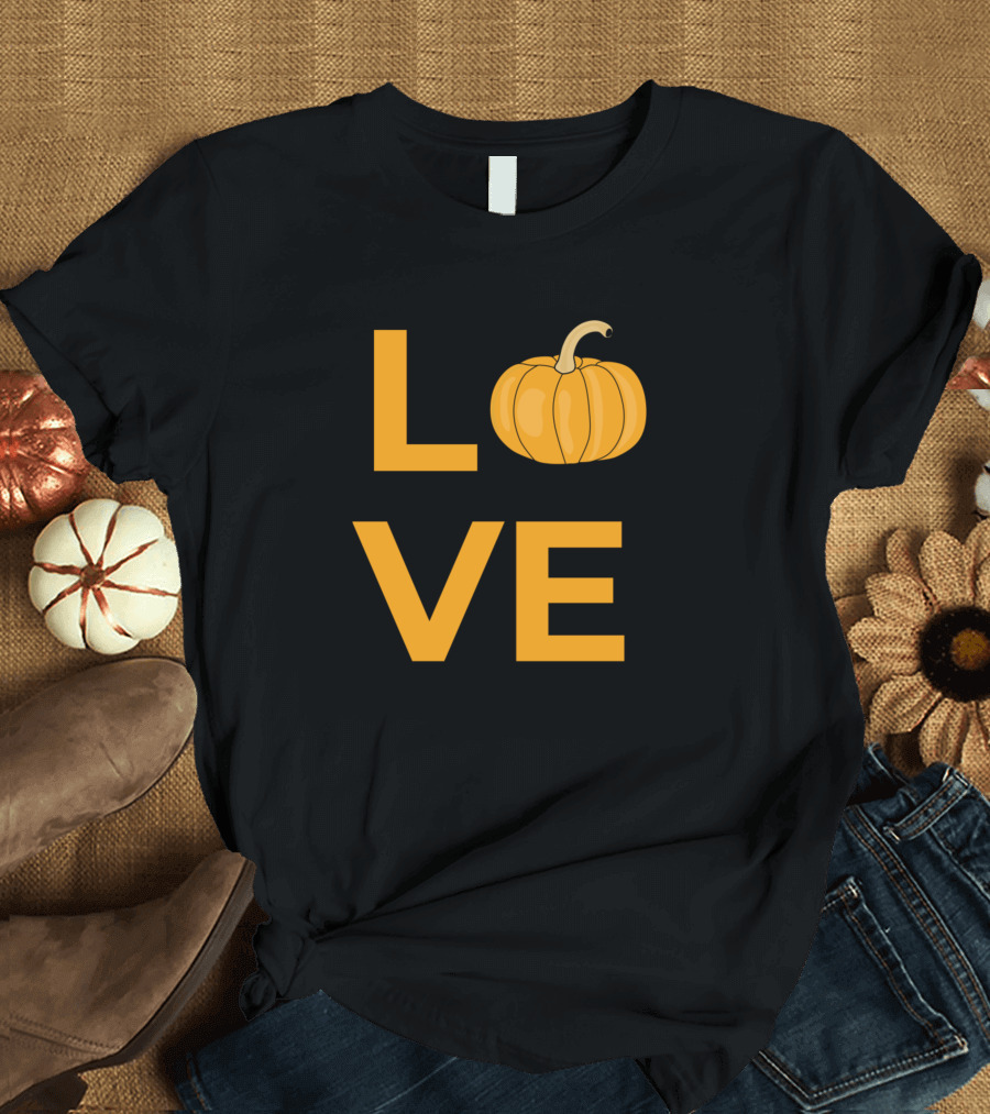 Love Pumpkin Vegetable Letter O Pumpkin T-Shirt