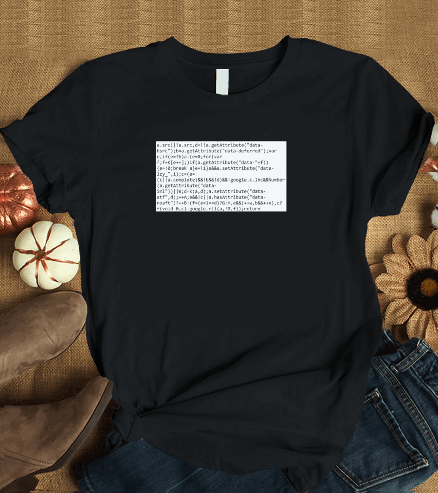 Data Attribute Coding Snippet from Chrome Browser Page Code T-Shirt