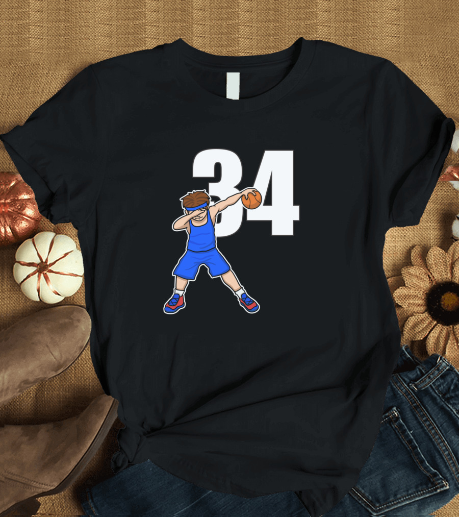 Basketballer Baller Dabbing Player Number 34 T-Shirt