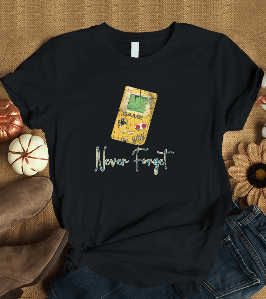 Never Forget Retro Handheld Brick Game Classic T-Shirt