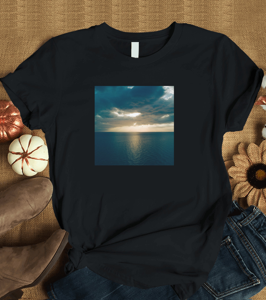 Ocean Water Tranquil Horizon at Sunset T-Shirt