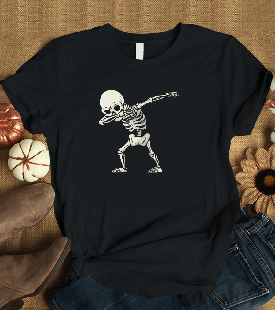 Skeleton Dabbing Celebration Party Dance T-Shirt