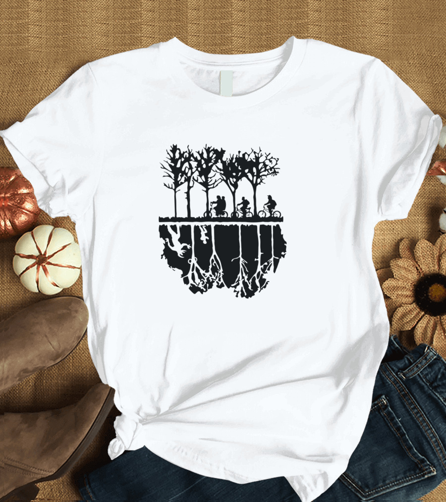 Bicycle Journey Through Inverted Forest T-Shirt
