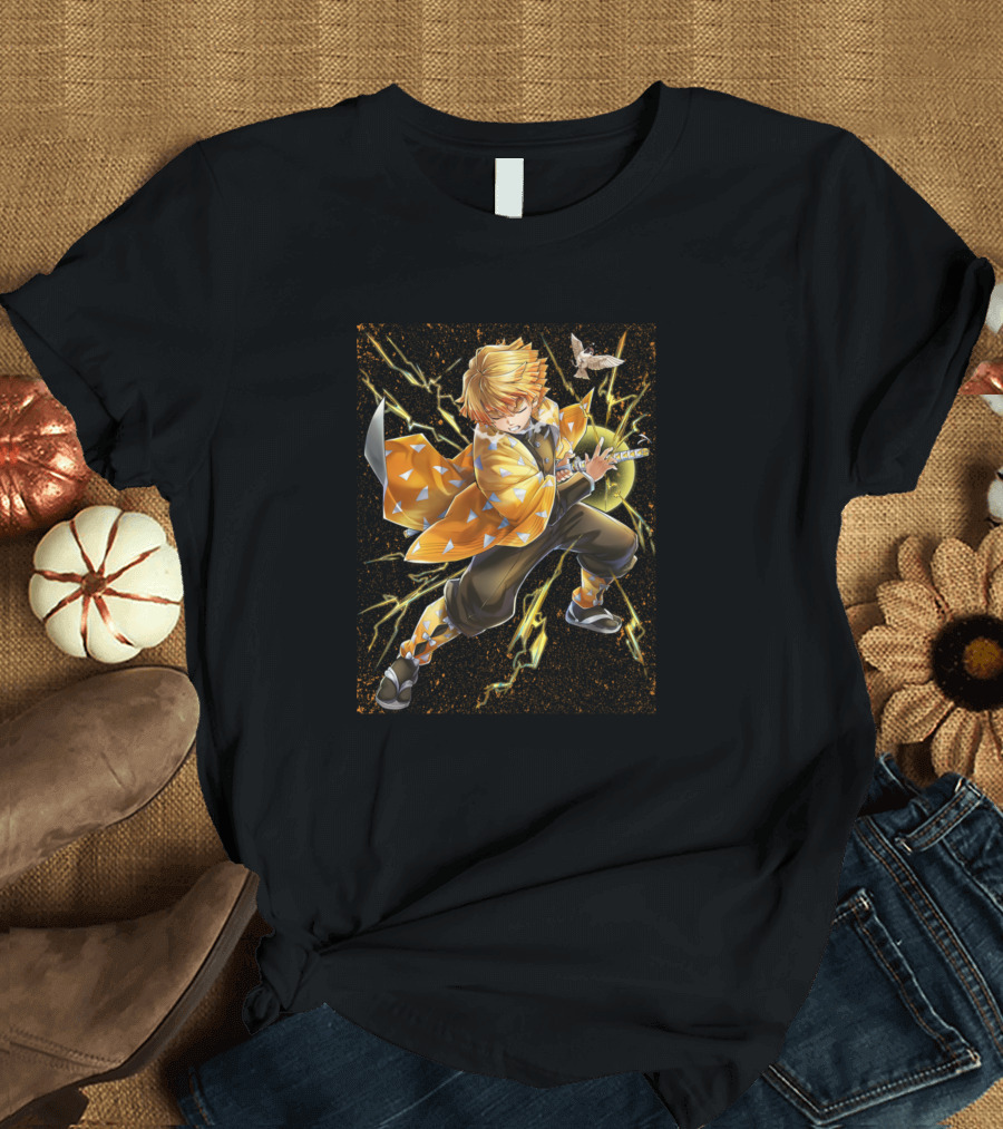 Zenitsu Agatsuma Thunder Breathing Lightning Aura T-Shirt