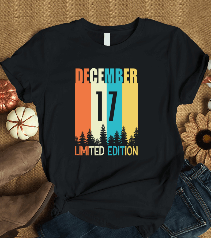 December 17 Vintage Birth Retro Forest T-Shirt