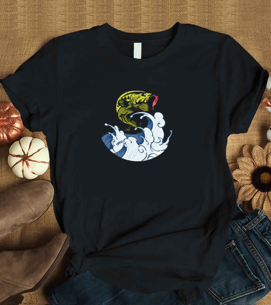 My Fishing Shirt Featuring Jumping Fish and Waves T-Shirt