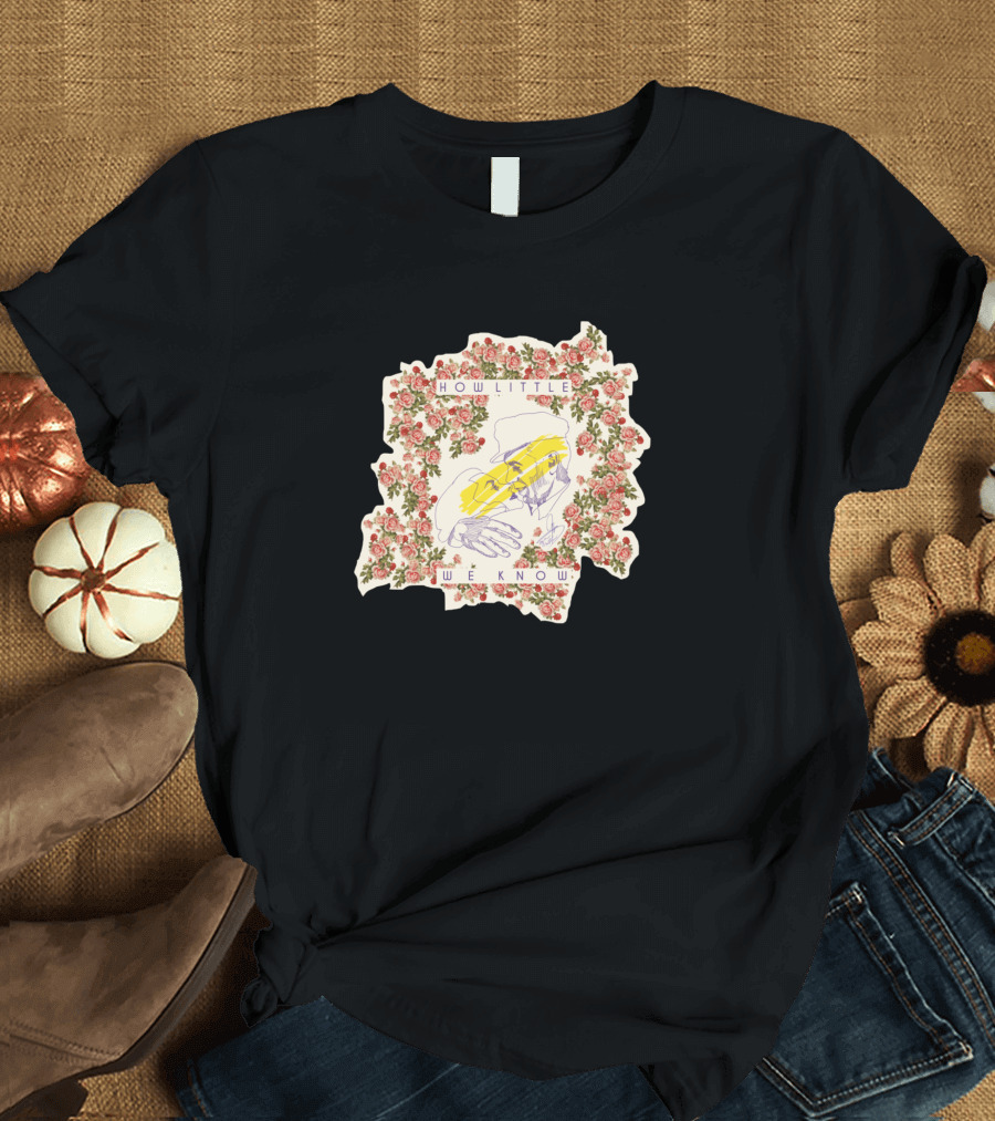 How Little We Know Bogie and Bacall Floral Outline T-Shirt