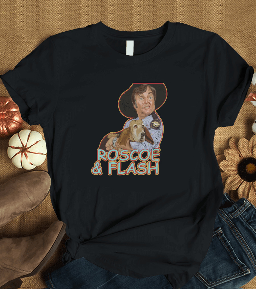 Roscoe P. Coltrane and Flash Dukes of Hazzard Sheriff Deputy Badge T-Shirt