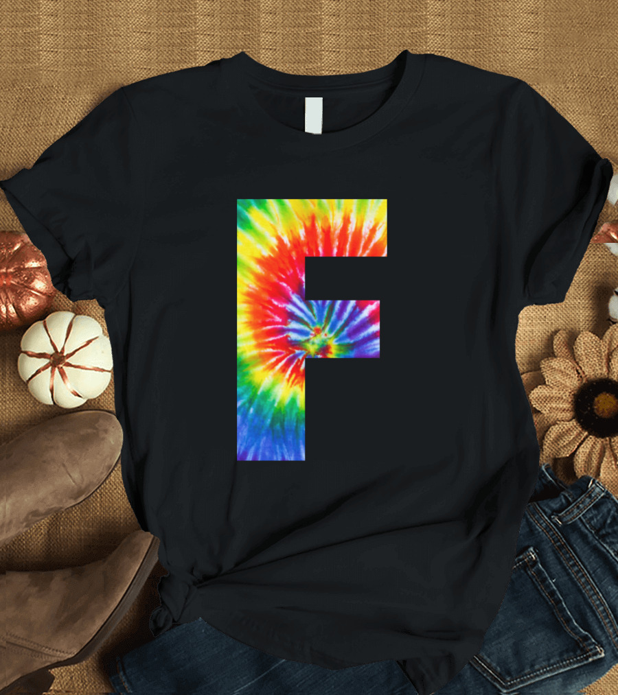 Tie Dye F Rainbow Swirl T-Shirt