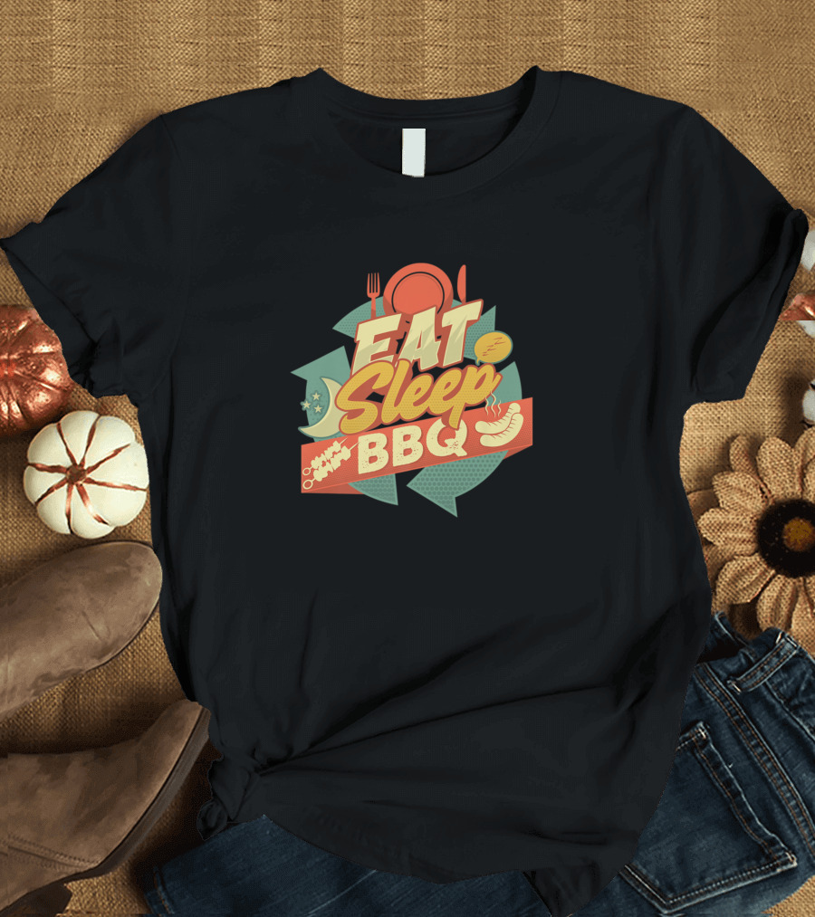 Eat Sleep BBQ Grilling Eat Sleep Repeat Vintage Grillmeister T-Shirt