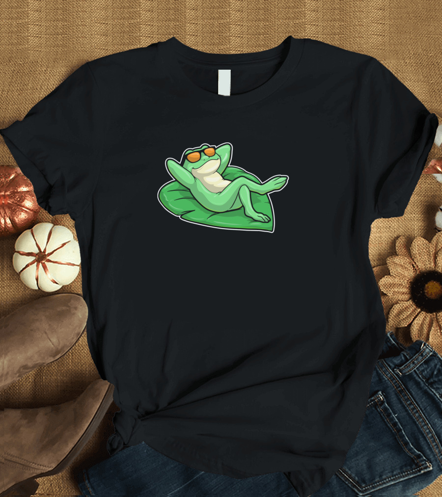 Relaxed Frog Chillin' on a Leaf T-Shirt