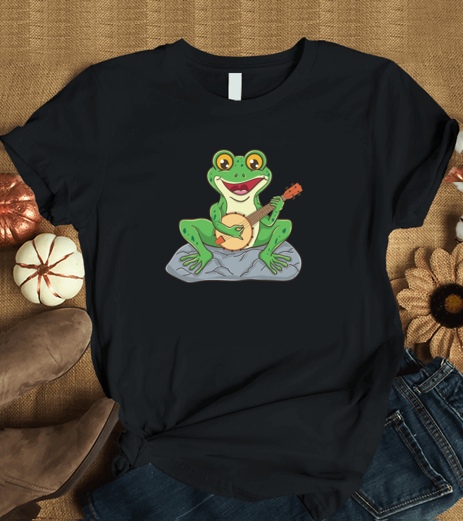 Frog Playing Banjo for Banjo Player Class Music Lovers T-Shirt