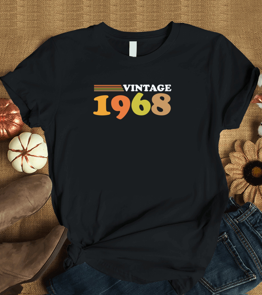 Vintage 1968 Retro Birthday T-Shirt