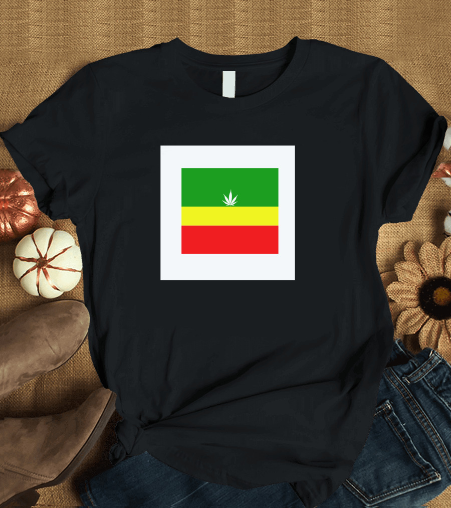 I Love Marijuana Rasta Colors Leaf T-Shirt