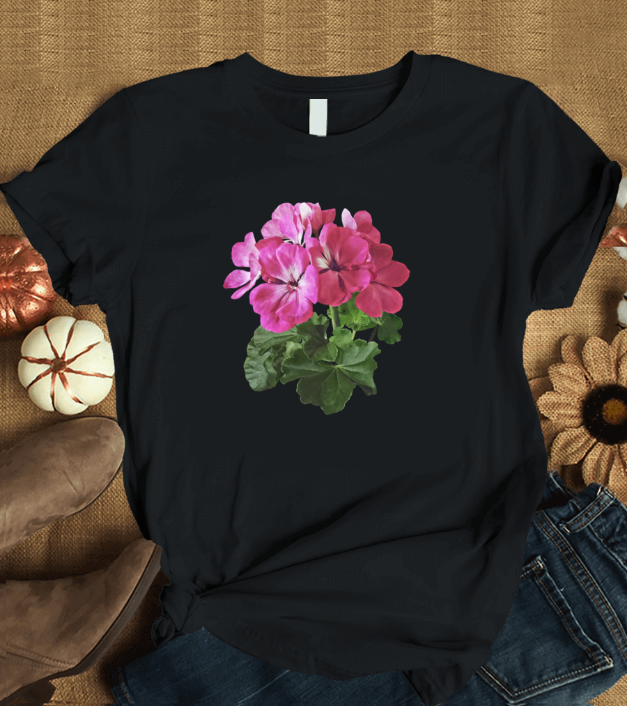 Magenta Geranium Blossom Abundance T-Shirt