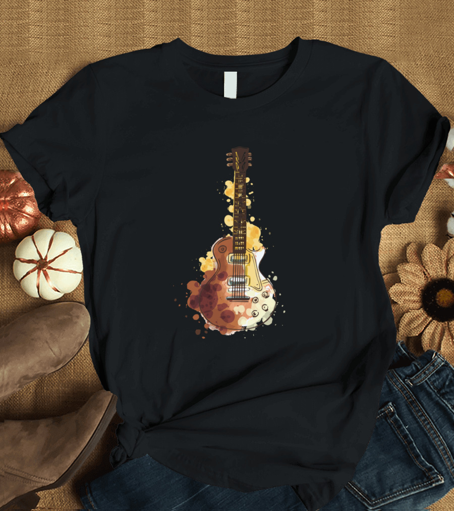 Watercolor Gibson Guitar Les Paul Burst T-Shirt