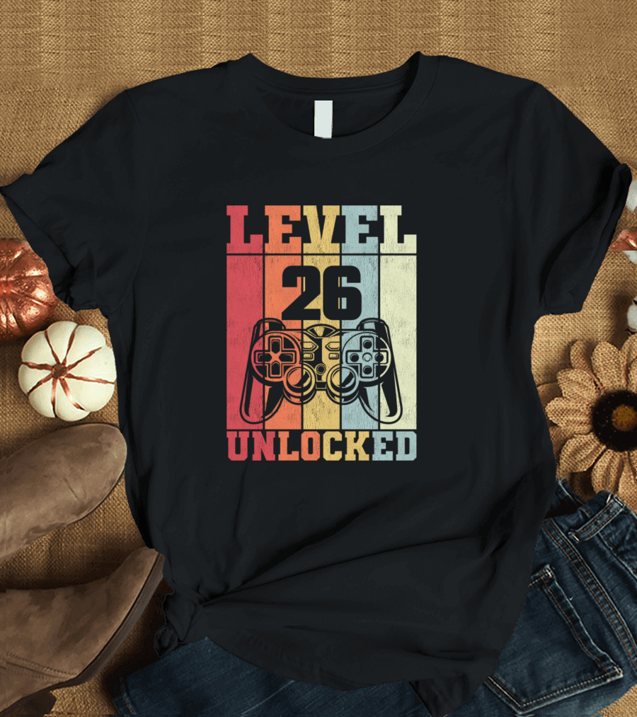 Level 26 Unlocked Gamer Birthday Gaming Controller T-Shirt