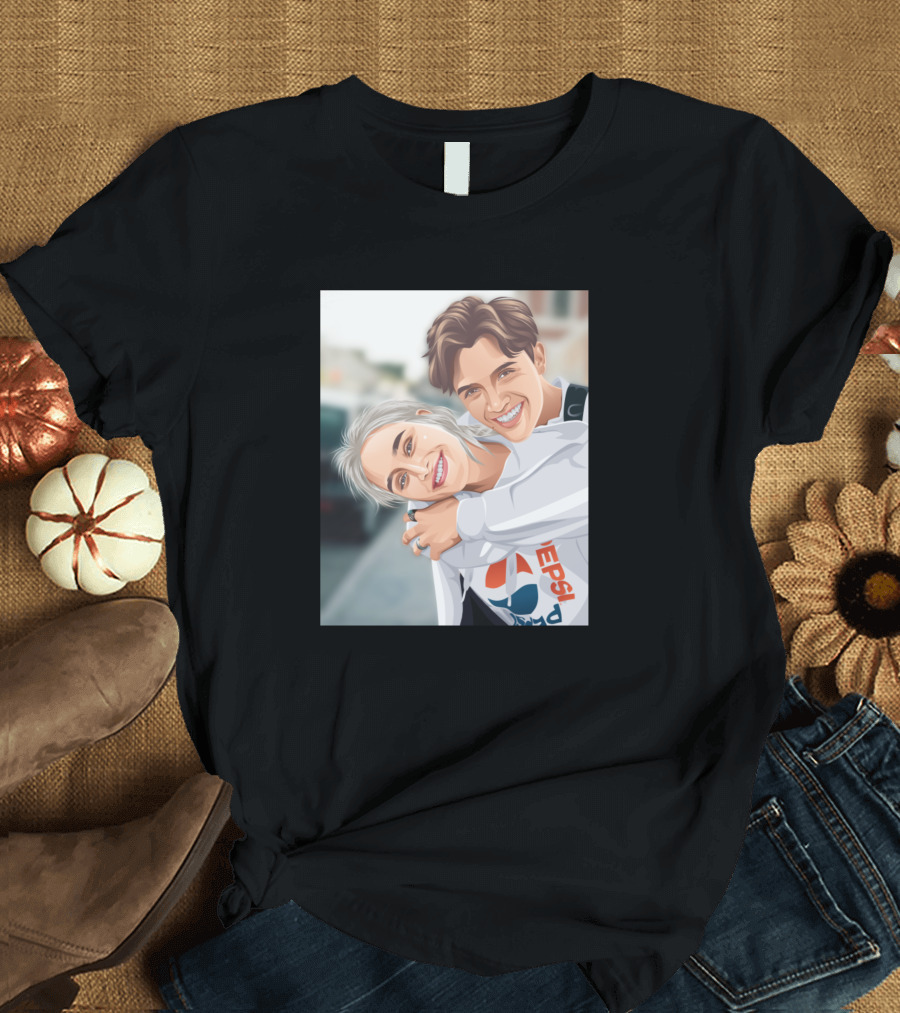 Pepsi Couple Vector Smiling Embrace T-Shirt