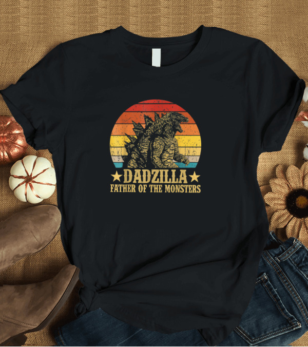 T-Shirt: Dadzilla Father Of The Monsters Retro Sunset Monster T-Shirt Dadzilla Father Of The Monsters Retro Sunset Monster T-Shirt